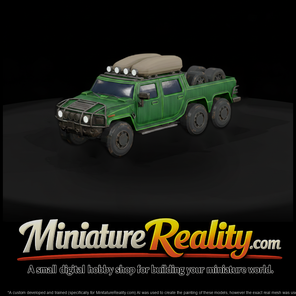 Low Poly 6X6 Off Road Pickup Truck 3D Model Pudvjd