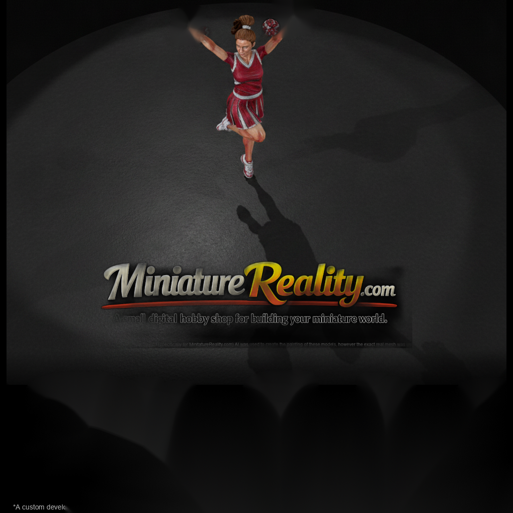 Cheerleader Jumping with Pom-Poms