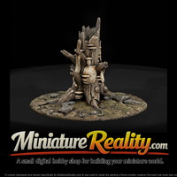 Stylized Dead Tree Stump - Sculpted Terrain miniature, three-quarter view — thumbnail 2
