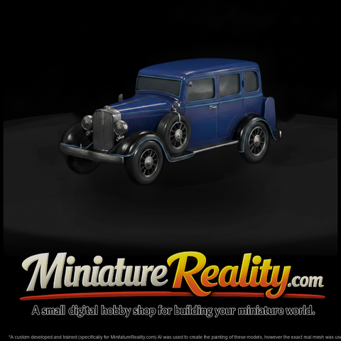 Matte Base Mesh Retro Classic Sedan 3D Model Xqa6B
