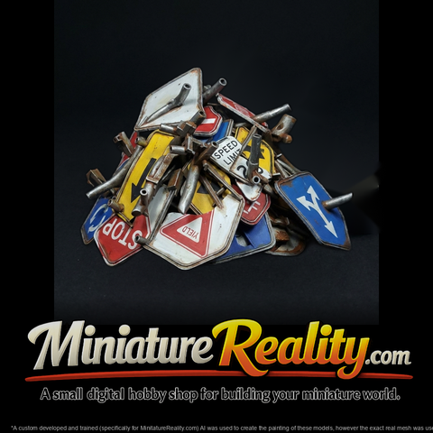 Pile of Discarded Road Signs — Scatter