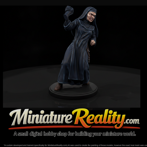 Nun in Aggressive Pose