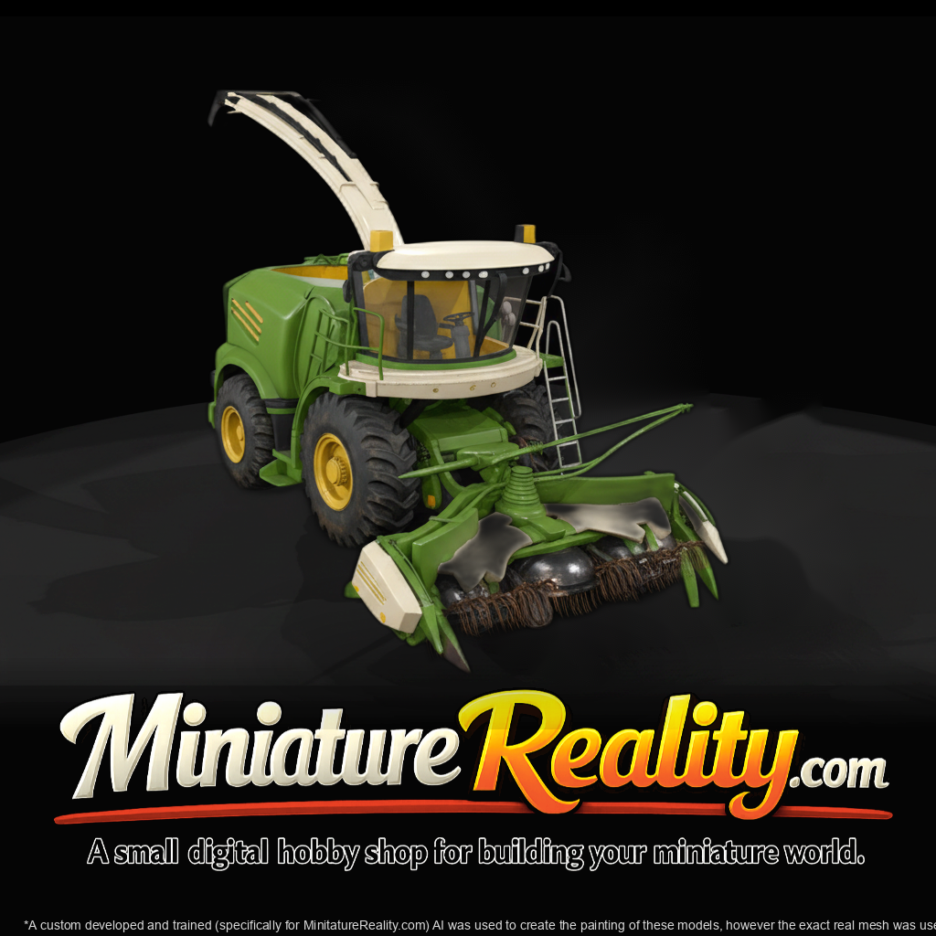 Combine Harvester - Yellow & Green miniature, three-quarter view