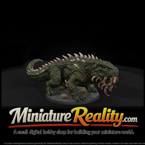 Root Fang Lizard Beast miniature, three-quarter view