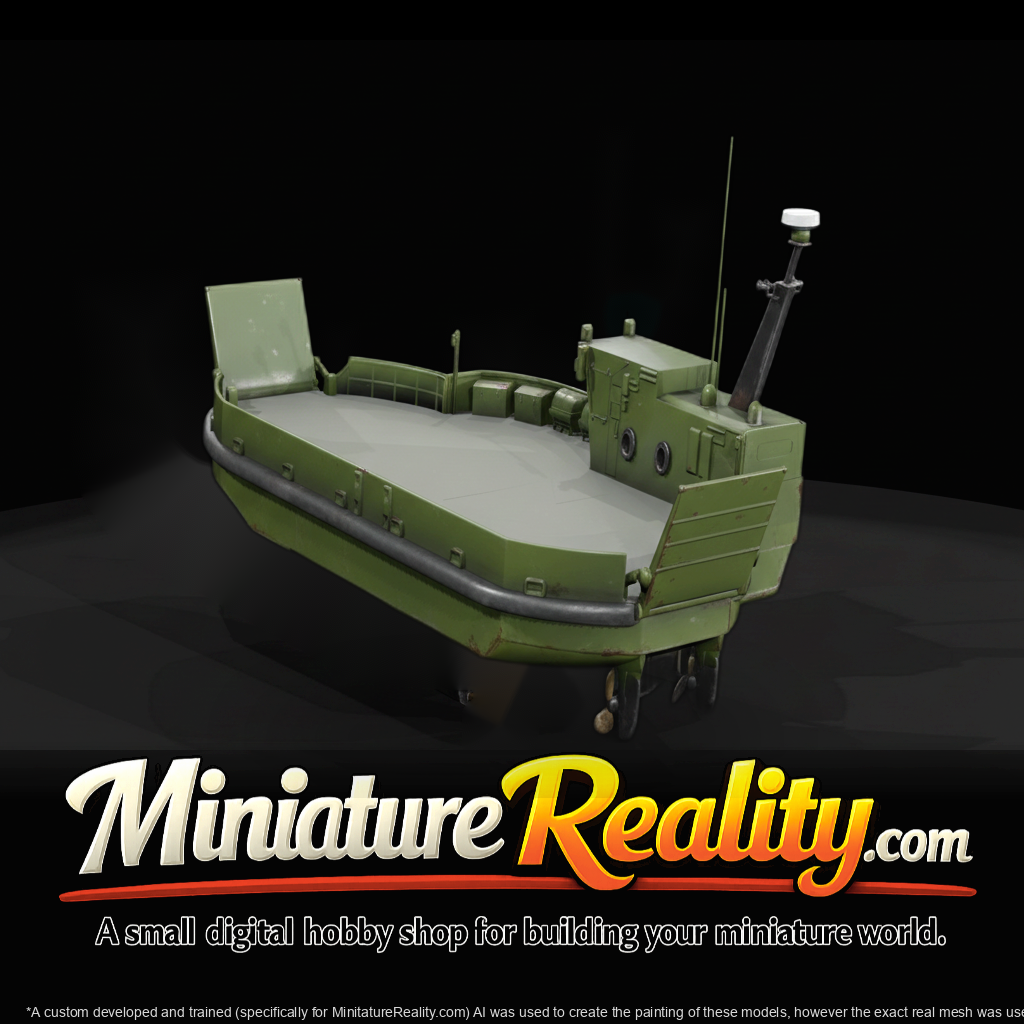 Small Car Ferry Boat miniature, three-quarter view