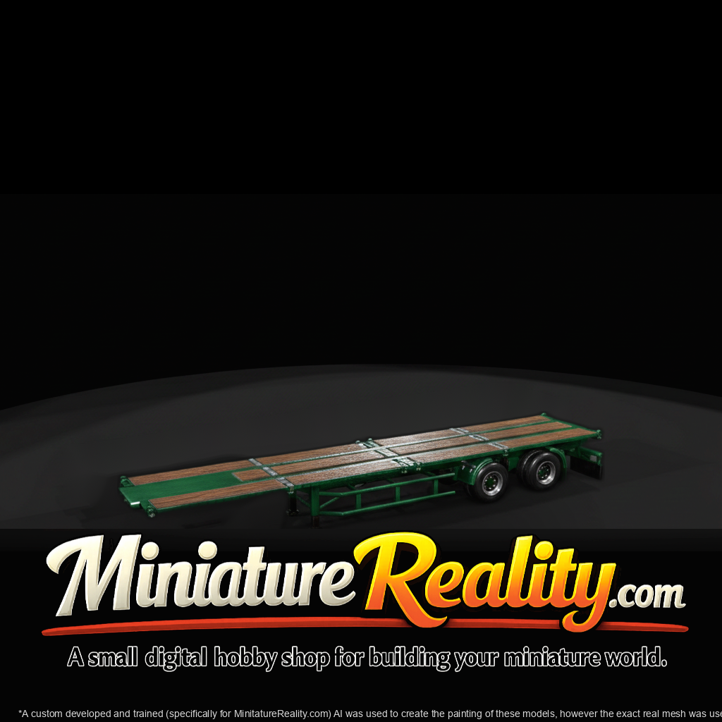 Double 20' Container Chassis Trailer miniature, three-quarter view