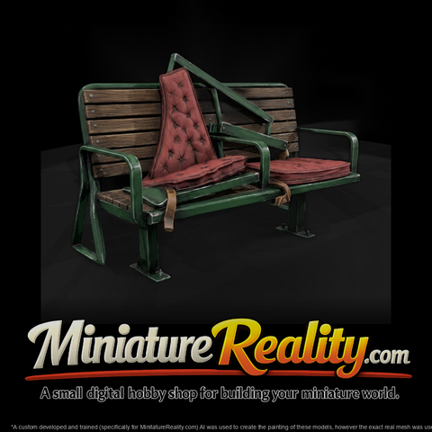 Weathered Public Park Bench — Two-Seat