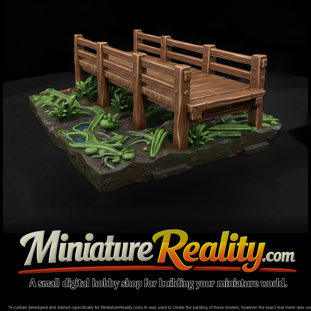 Stylized Swamp Wooden Bridge 3D Diorama Yeygnaa2