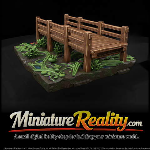 Stylized Swamp Wooden Bridge 3D Diorama Yeygnaa2