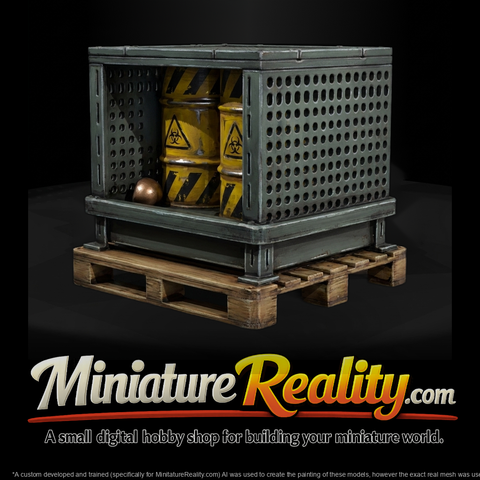 Hazard Drum Storage Crate on Pallet — Industrial