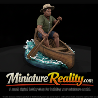 Paddler in a Wooden Canoe on Water — thumbnail 1