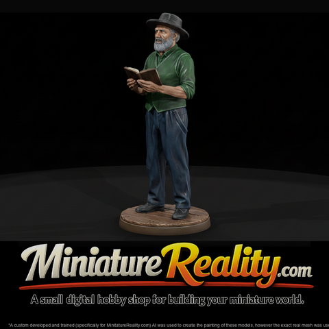 Amish Man Reading a Book