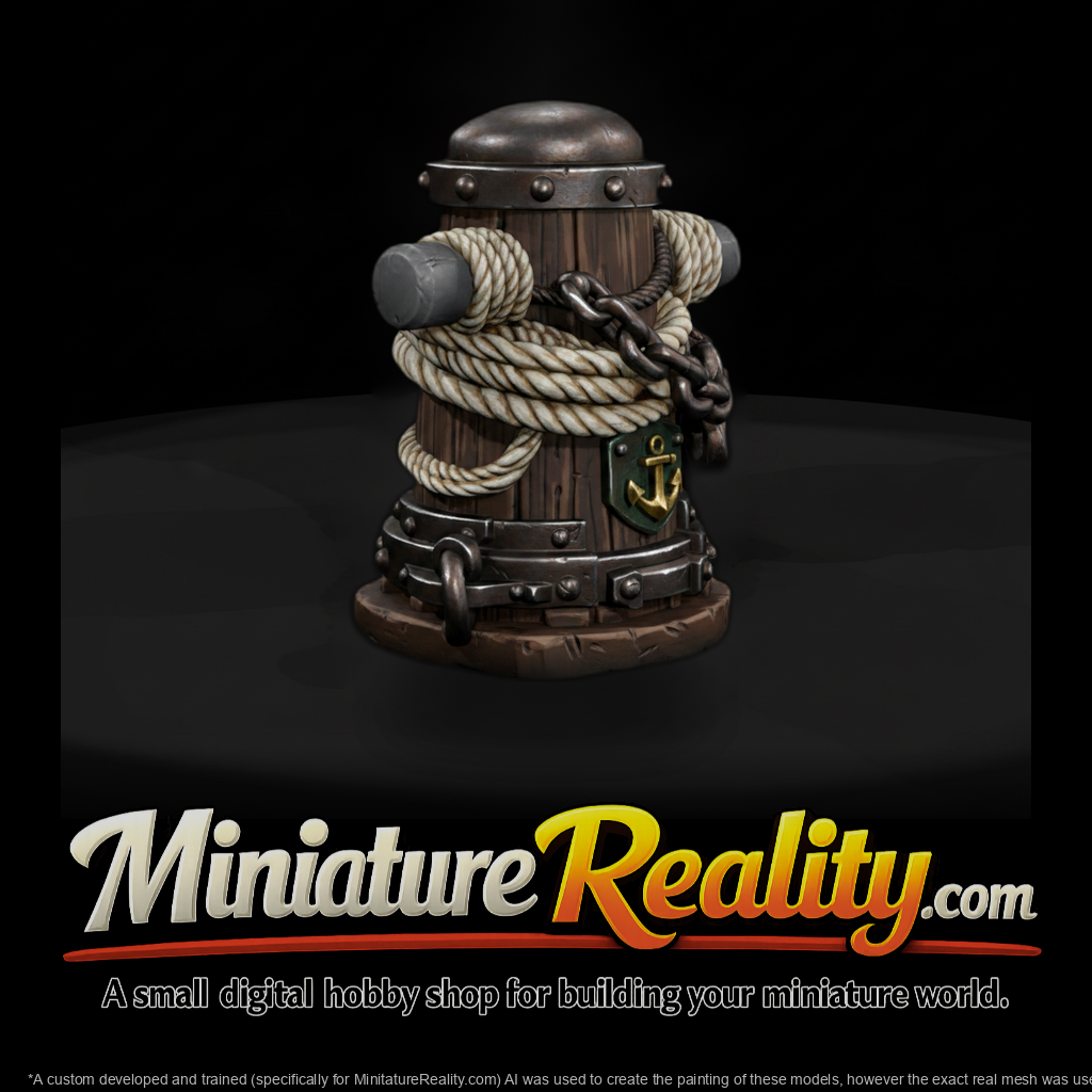 Dockside Mooring Bollard with Rope
