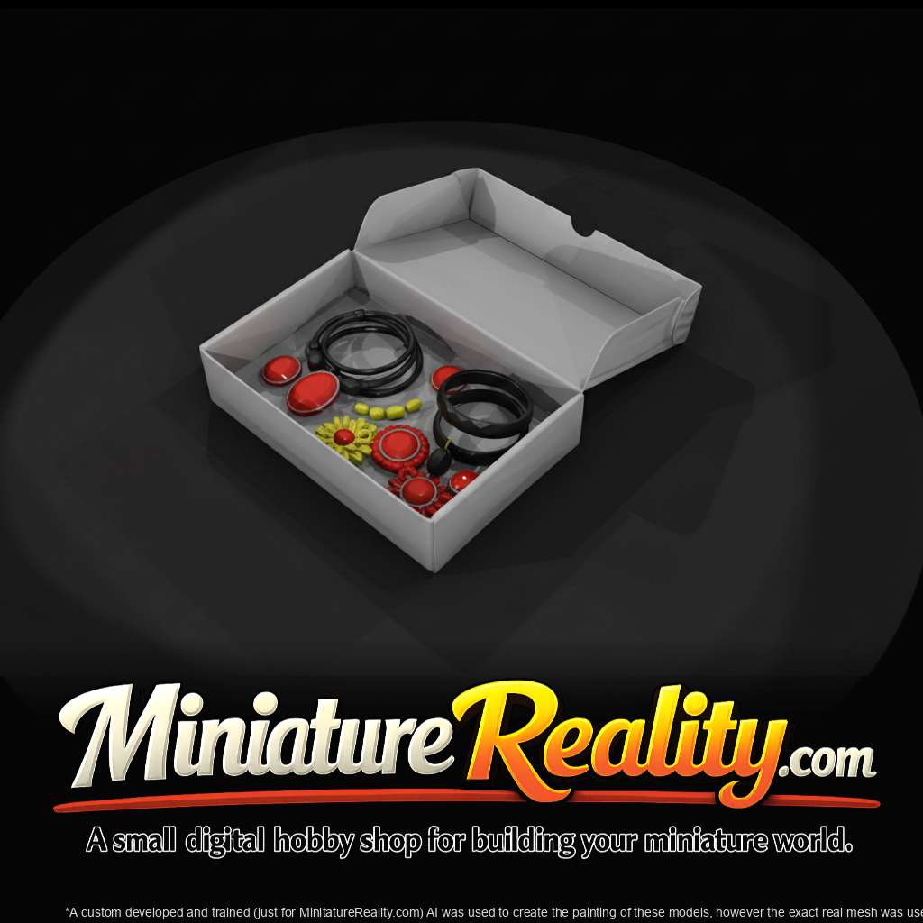Vintage Trinket Box miniature, three-quarter view