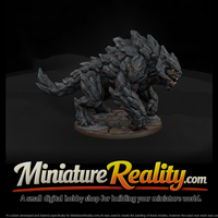 Magma Core Golem Beast miniature, three-quarter view — thumbnail 1