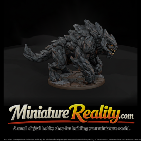 Magma Core Golem Beast miniature, three-quarter view