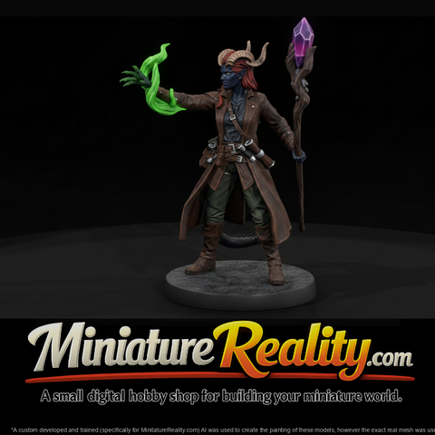 Tiefling Warlock with Crystal Staff