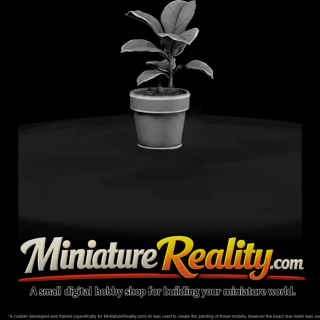 Stylized Monochrome Potted Fiddle Leaf Fig Socjkaw