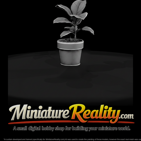 Stylized Monochrome Potted Fiddle Leaf Fig Socjkaw