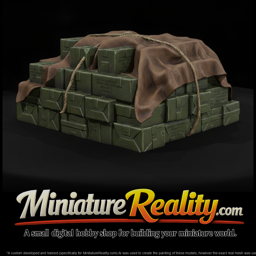 Military Ration Crate Supply Pile
