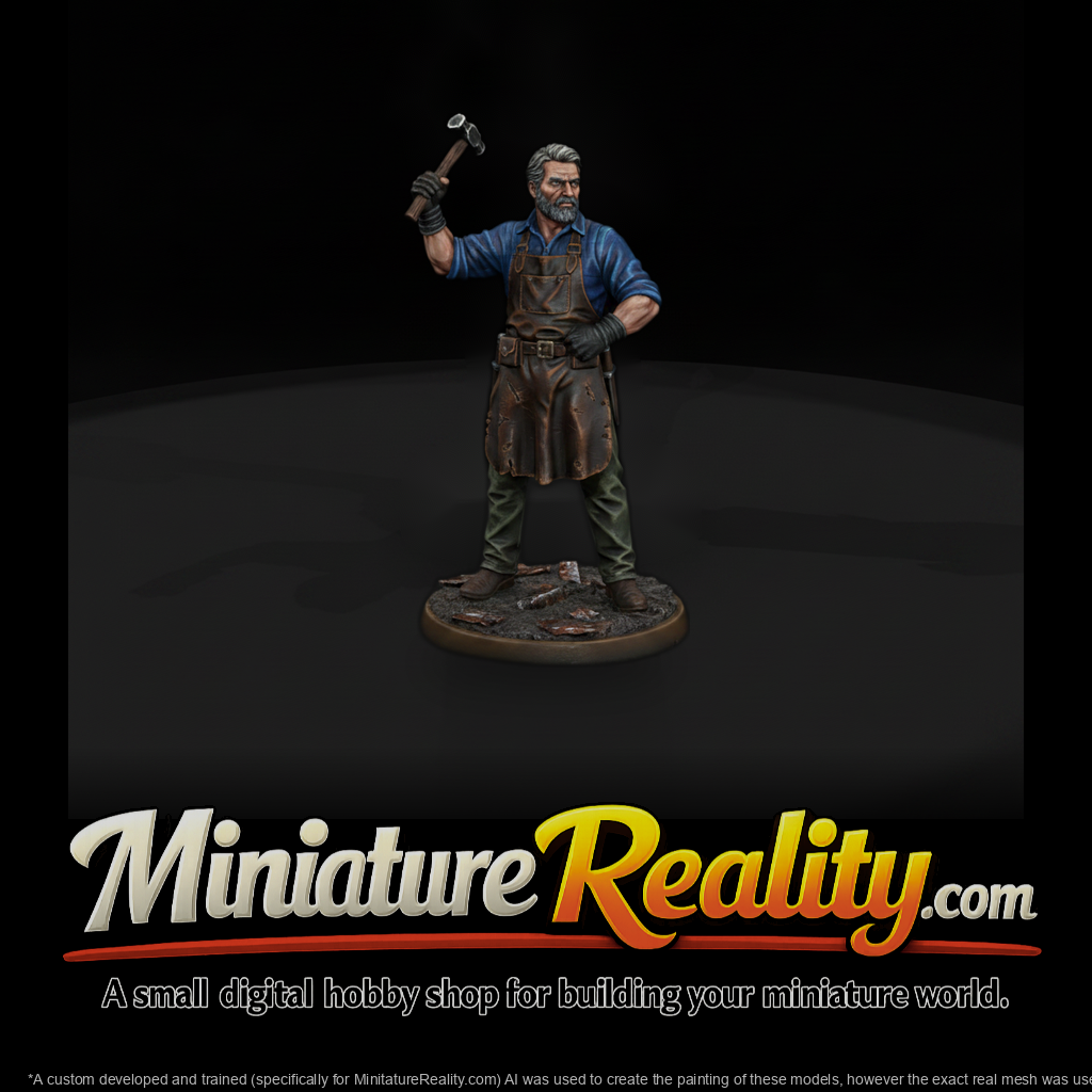 Blacksmith Raising His Hammer