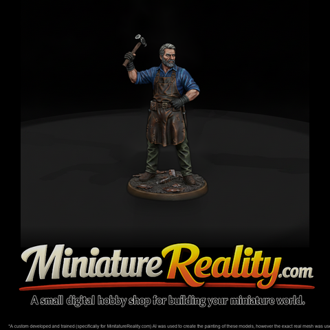 Blacksmith Raising His Hammer