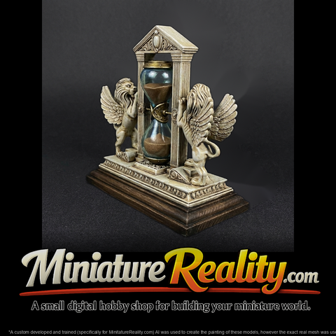Neoclassical Winged Lion Hourglass