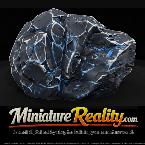 Glowing Blue Vein Rock Outcrop