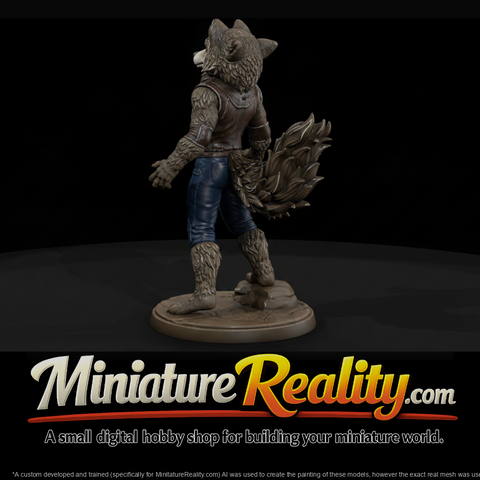 Anthropomorphic Wolf Character Figure