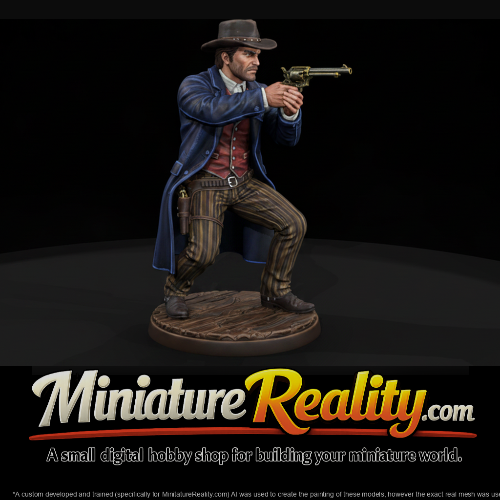 Old West Lawman Firing a Revolver