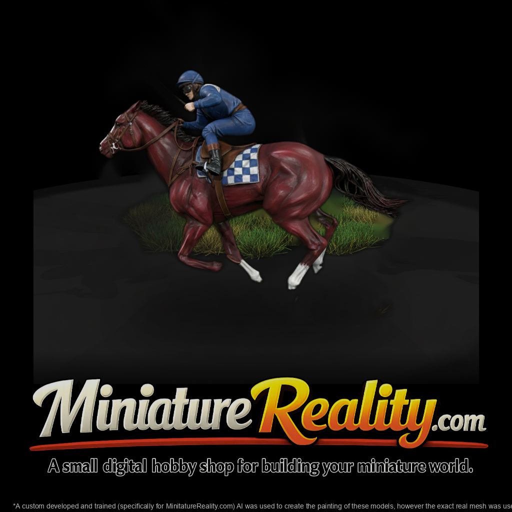 A Jockey Racehorse Running Grass Track During Race