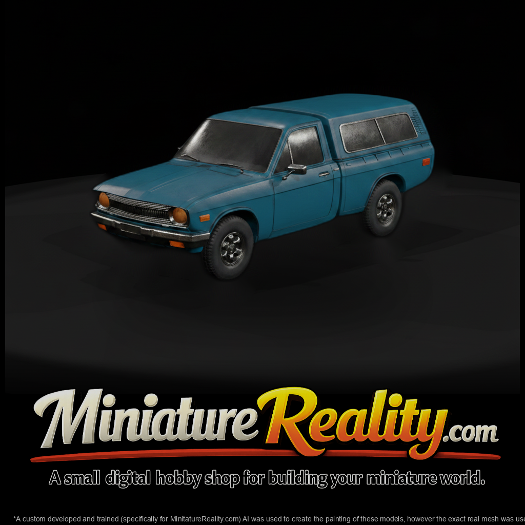 Matte Untextured Classic Pickup Truck 3D Model Usl