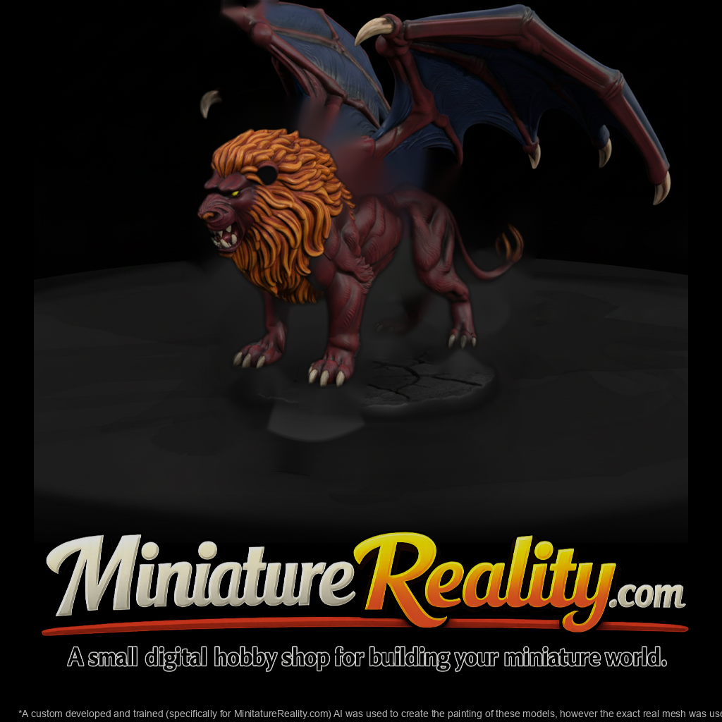 Stylized Manticore Fantasy 3D Print Miniature 89Gz