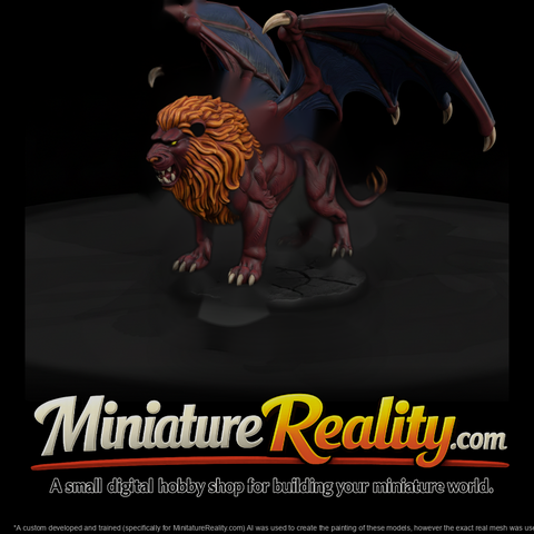 Stylized Manticore Fantasy 3D Print Miniature 89Gz