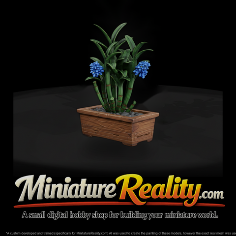 Stylized 3D Wooden Potted Flowering Orchid Mwgtumz
