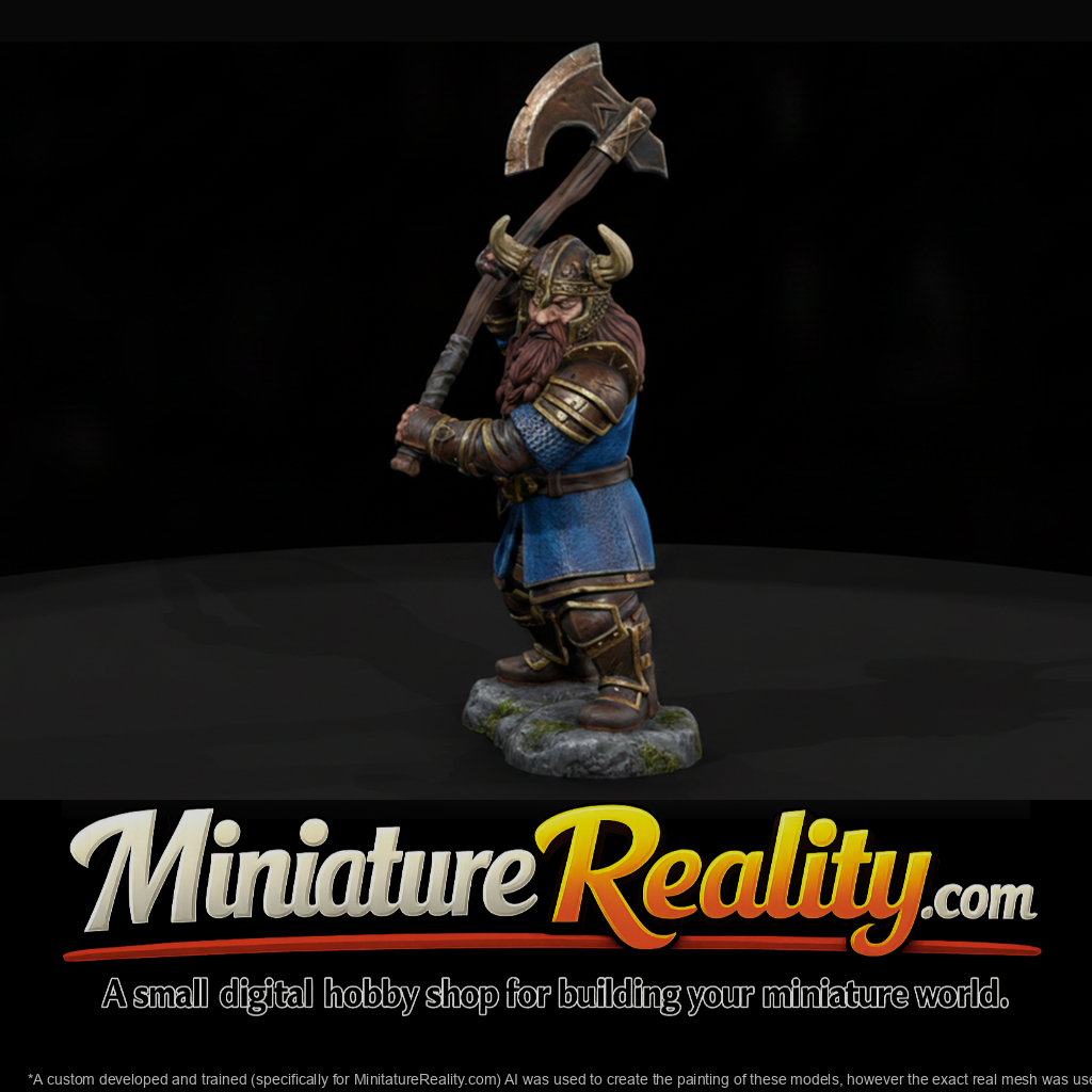 Dwarf Warrior Raising Axe