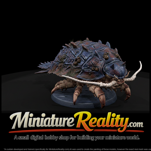 Deep Pressure Isopod Beast miniature, three-quarter view
