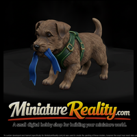 Stylized Sculpted Terrier Puppy miniature, three-quarter view — thumbnail 1