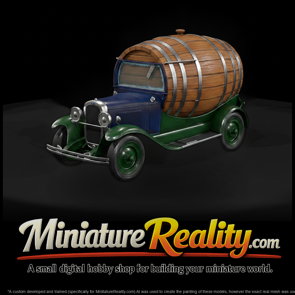 Vintage Barrel Delivery Truck