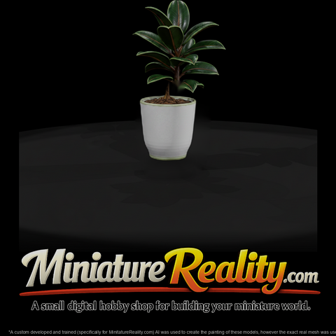 Untextured Potted Rubber Plant 3D Model Gkku0Lue