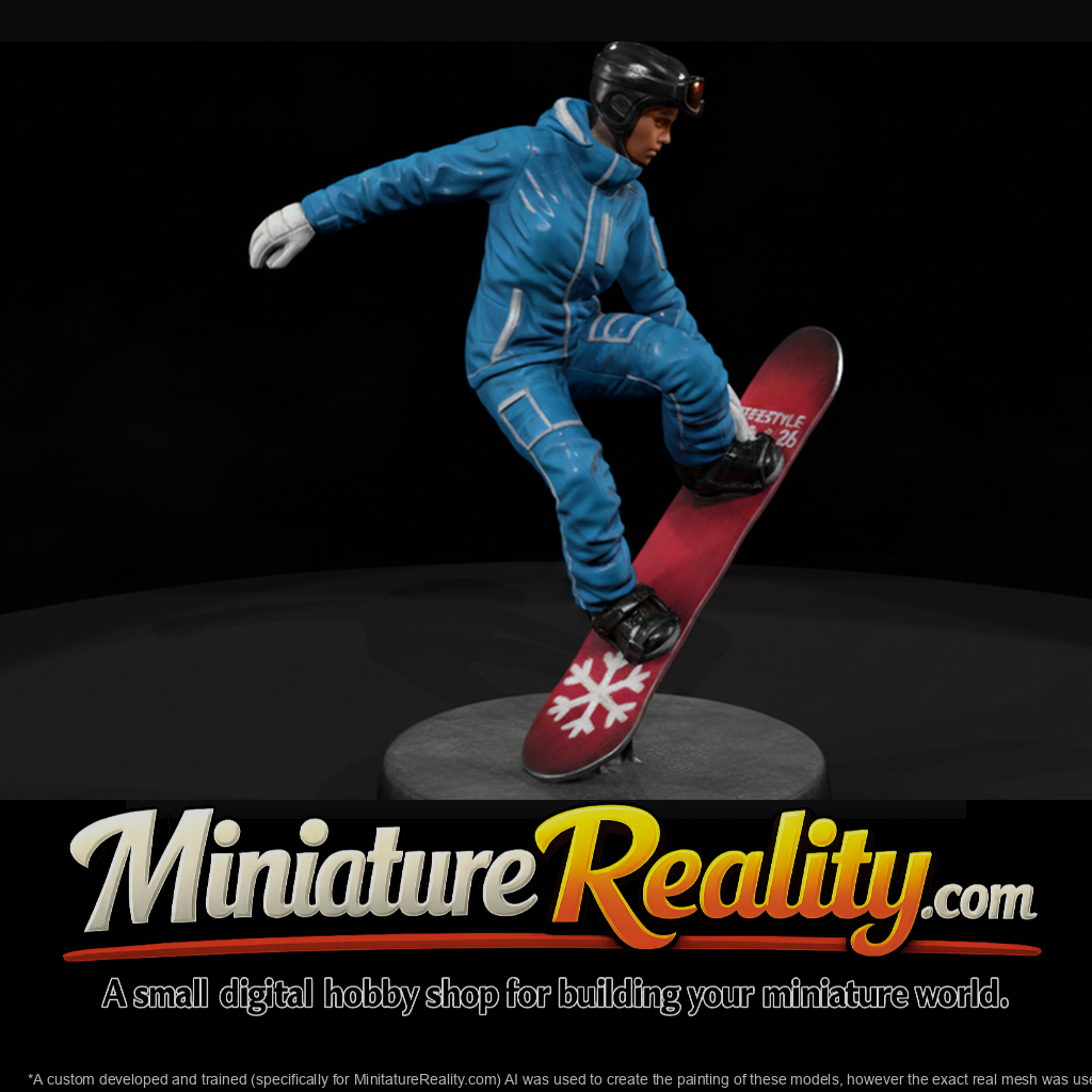 Snowboarder Grabbing Air Mid-Trick