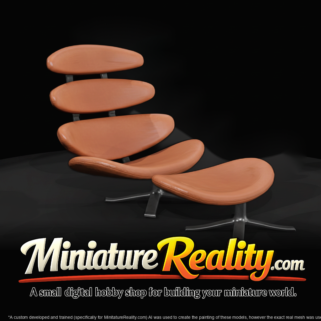 Stacked Disc Lounge Chair miniature, three-quarter view