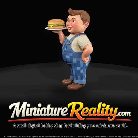 Cheerful Diner Server with Burger