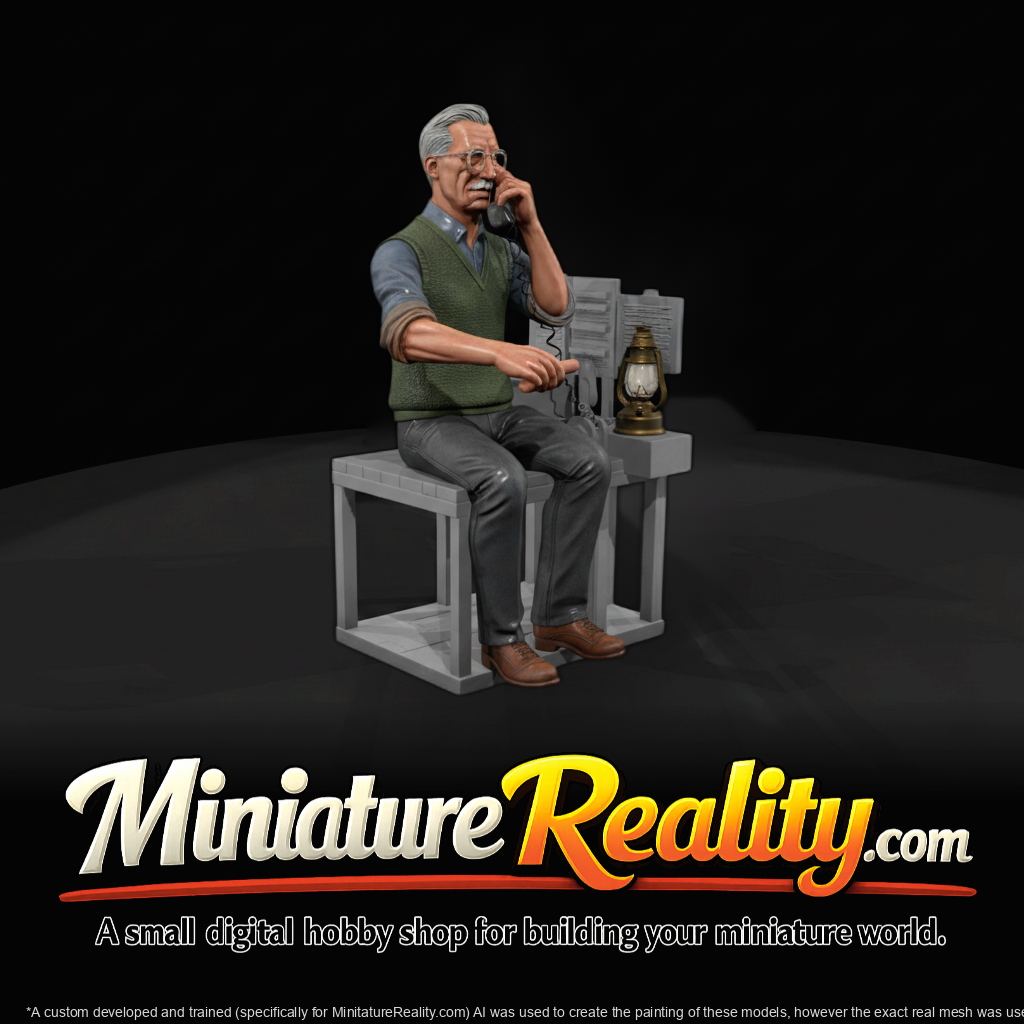 Signal Tower Operator — 1950s Railroad Figure