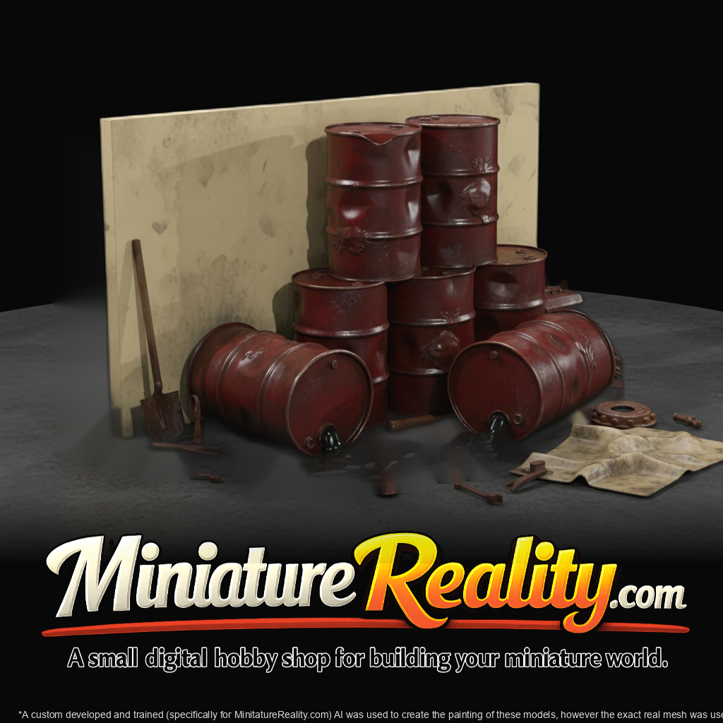 Oil Drum Barrels — Industrial Set