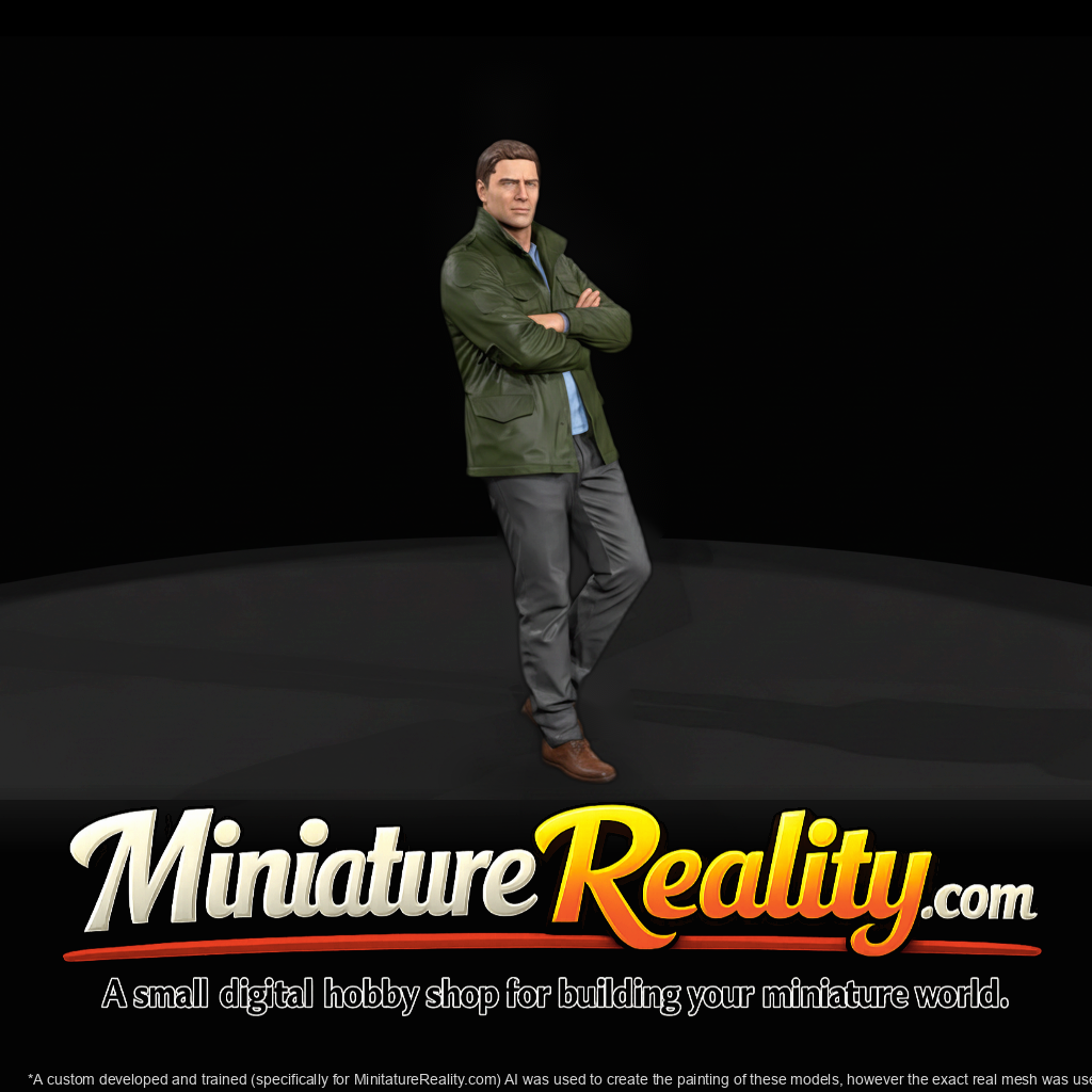 Modern Soldier - Standing Male miniature, three-quarter view