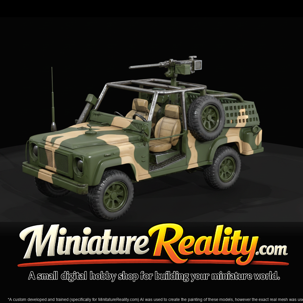 Land Rover Defender RWMIK with HQ Interior miniature, three-quarter view