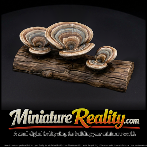 Stylized Low-Poly Turkey Tail Mushroom