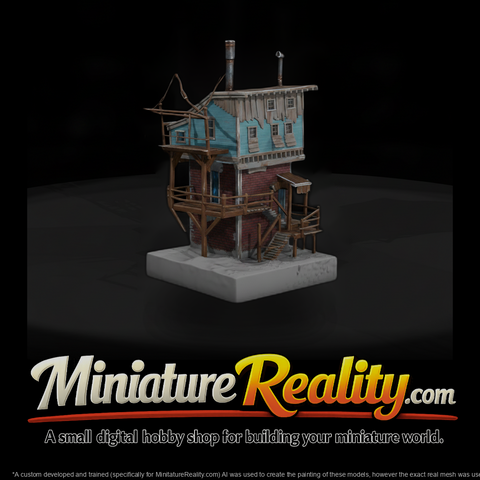 20260612 Two Story Weathered Building Model E65261