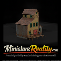 Rustic Industrial Building miniature, three-quarter view — thumbnail 1